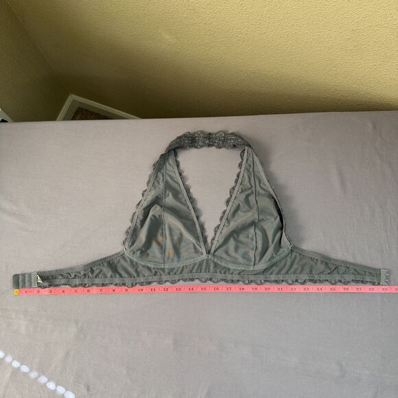 Intimately Free People Bralette Womens Small Gray Lace Halter Stretch Lingerie - Picture 5 of 6